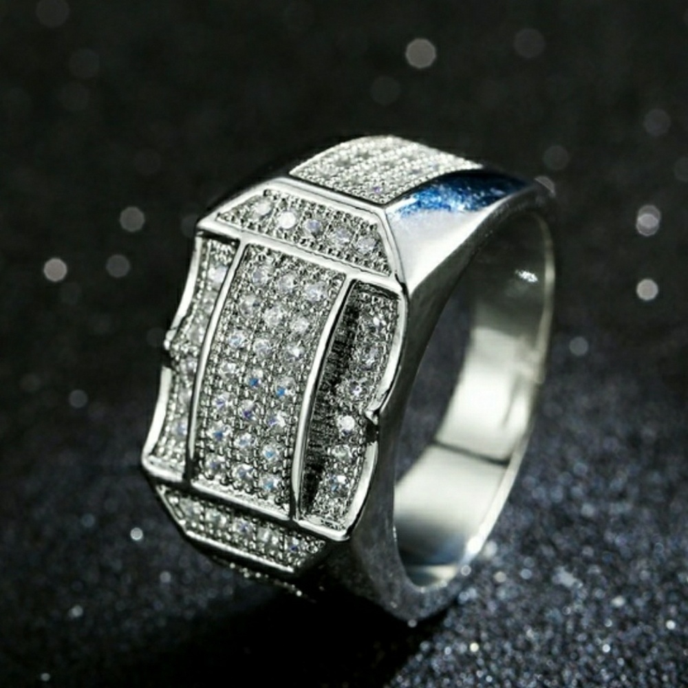 Mens Austrian crystal 925 silver plated.