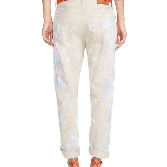 Ralph Lauren Astor Boyfriend Paint Splatter Jeans - Picture 3 of 7