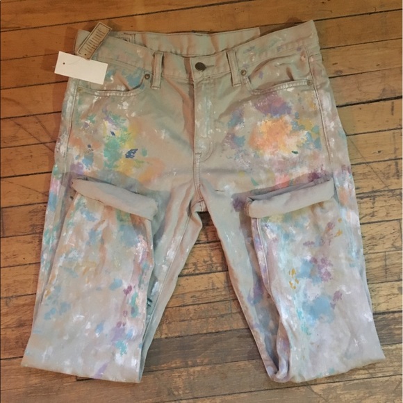 Ralph Lauren Astor Boyfriend Paint Splatter Jeans - Picture 4 of 7