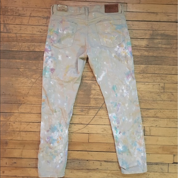 Ralph Lauren Astor Boyfriend Paint Splatter Jeans - Picture 6 of 7