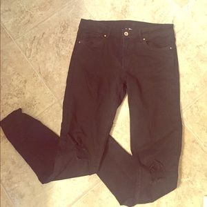 Distressed black jeans