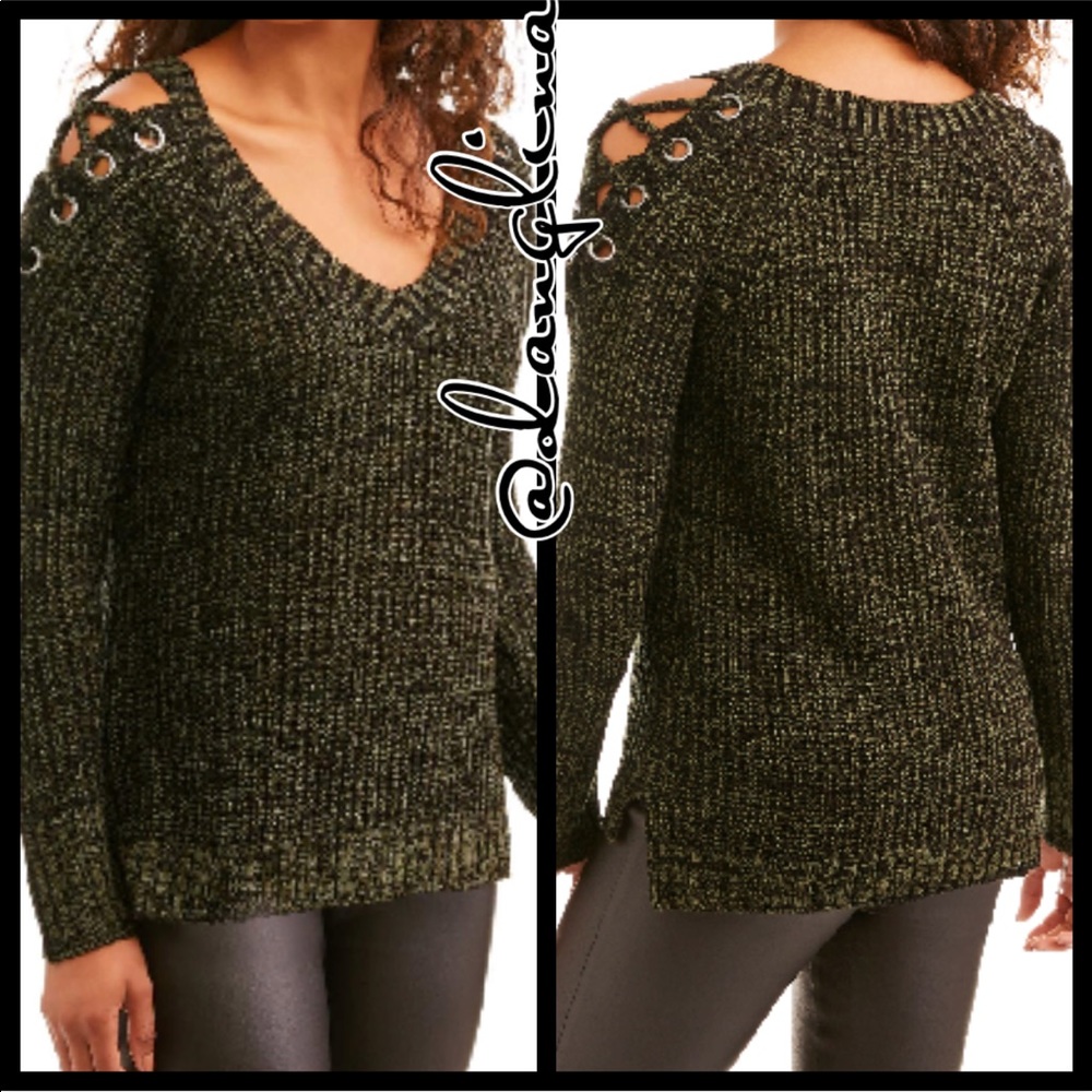 lace up knit sweater