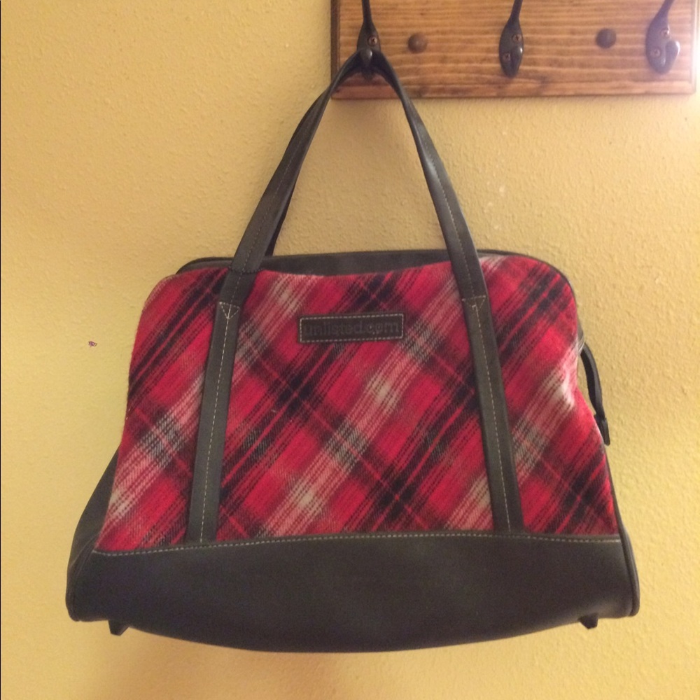 Red plaid bowling Purse