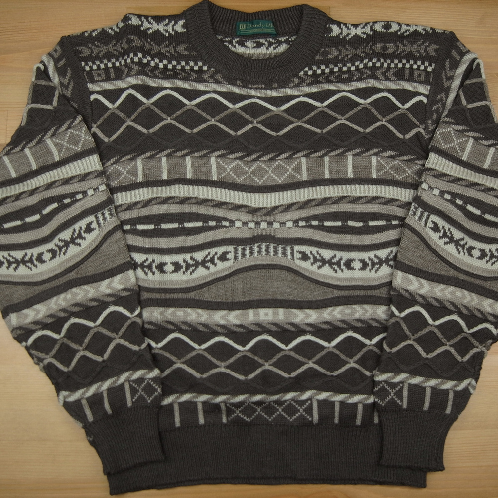 Dandy Up Medium Grey Texture "COOGI" Style Sweater