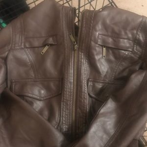 Brown leather jacket