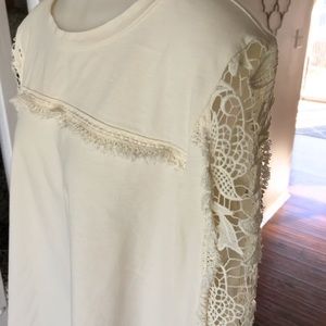 Banana republic lace long sleeve top