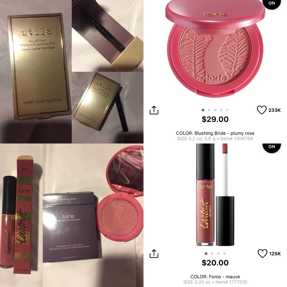 BNIB Tarte Blush & Matte Lip & stila liquid liner