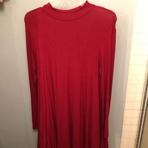 Turtle neck red dress