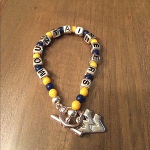 West Virginia Mountaineers Beaded Toggle Bracelet