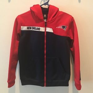 New England Patriots Boys Zip Up Hoodie Sweater