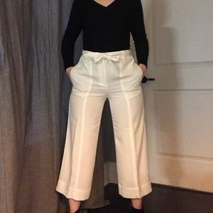 White cropped wide leg pant. Ann Taylor
