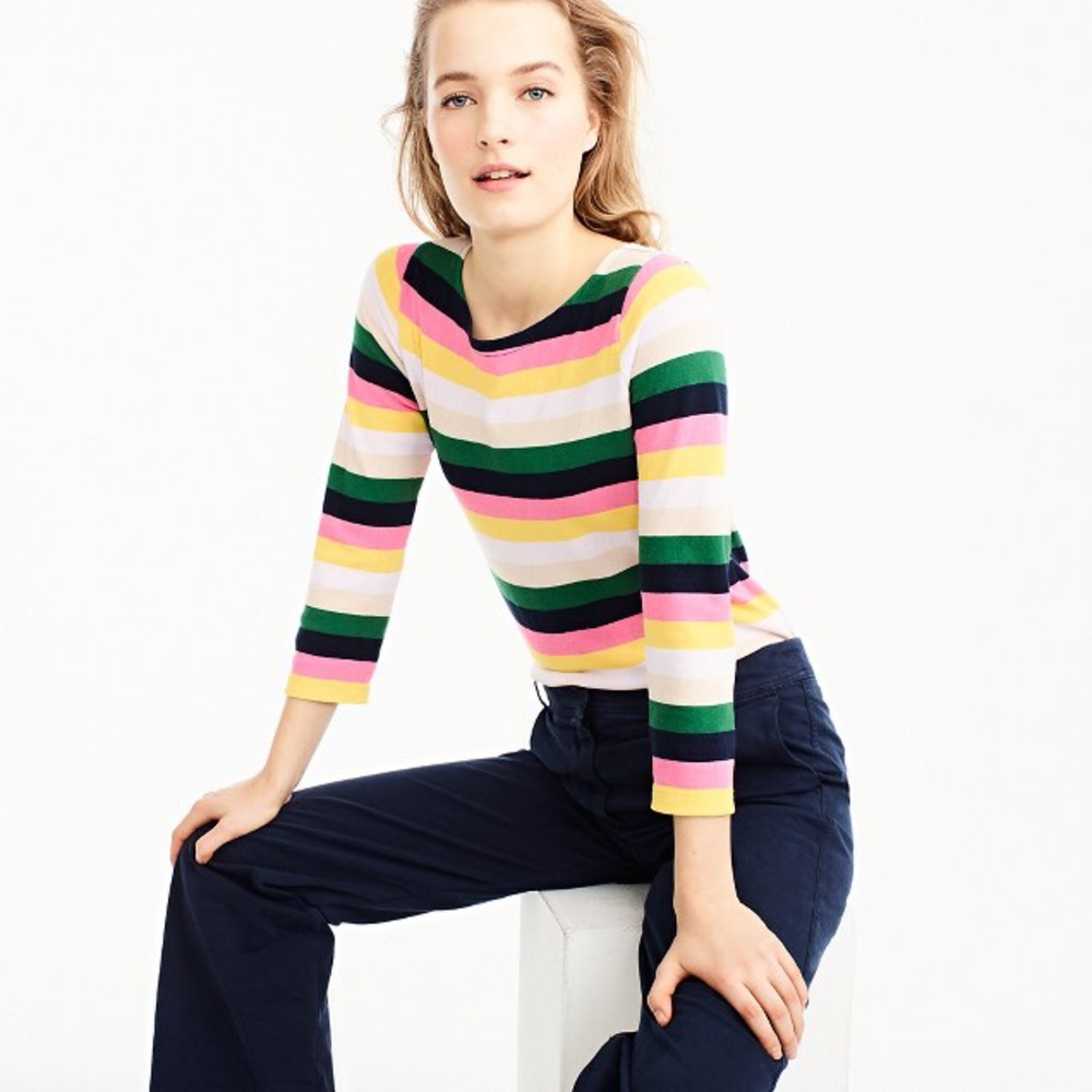 J crew multi colored striped shirt