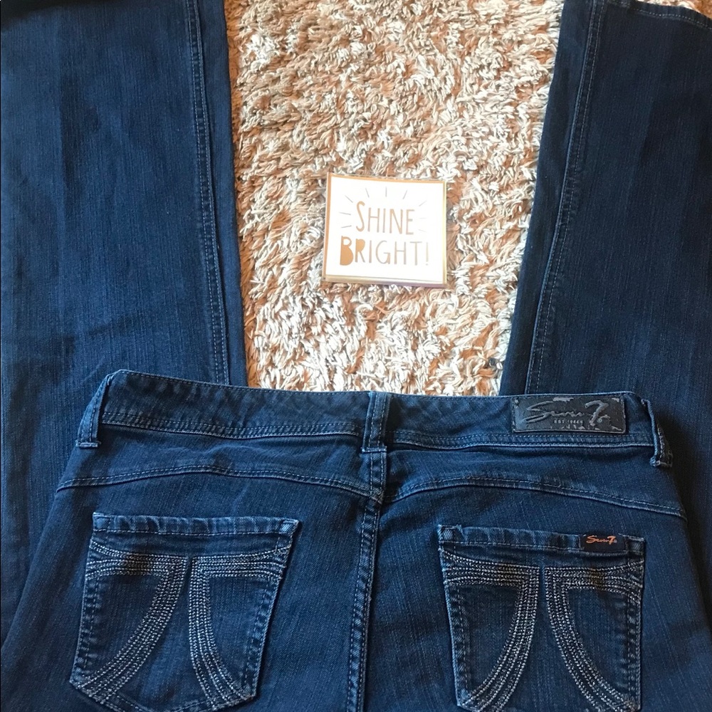 Seven7 dark denim jeans size 10 euc