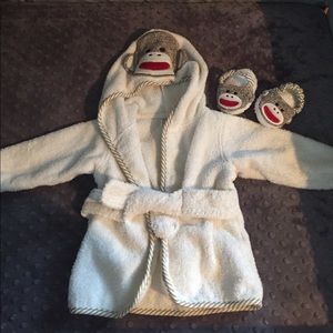 Sock monkey robe set