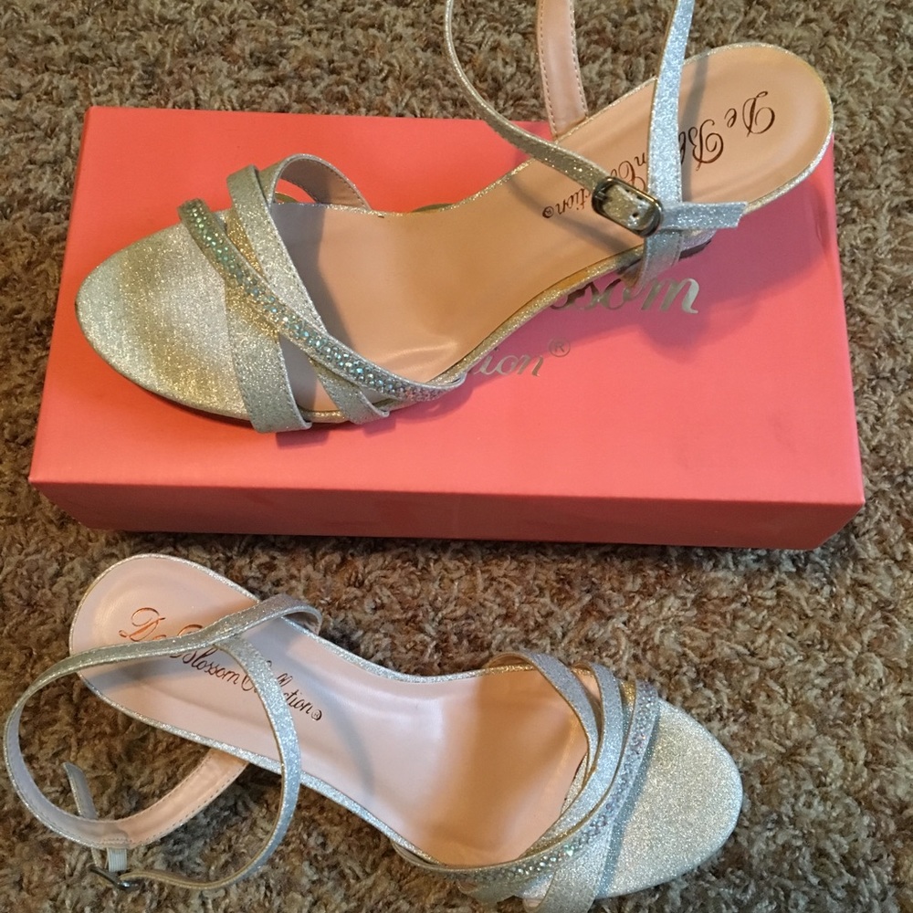 Silver sparkly heels