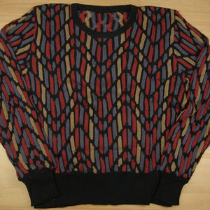 Medium Black Red Purple Tan "COOGI" Style Sweater