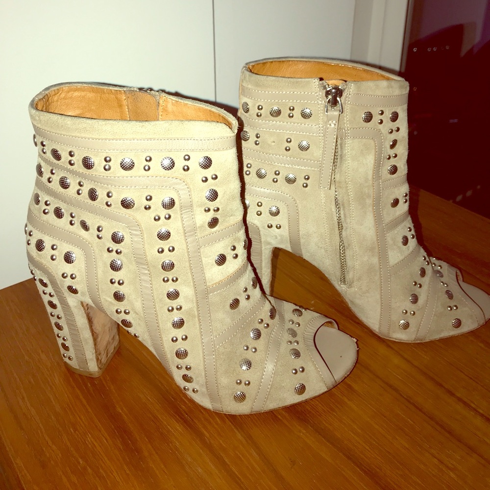 Rebecca Minkoff studded peep toe booties