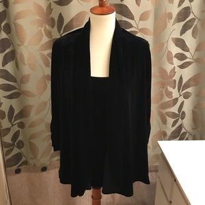 Black velvet 2 piece top set