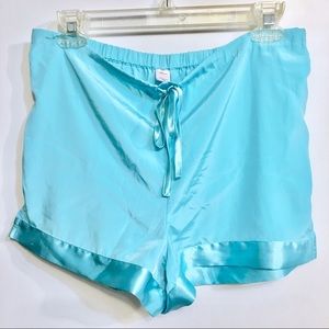 NWOT VS sleep shorts soft silky blue drawstring