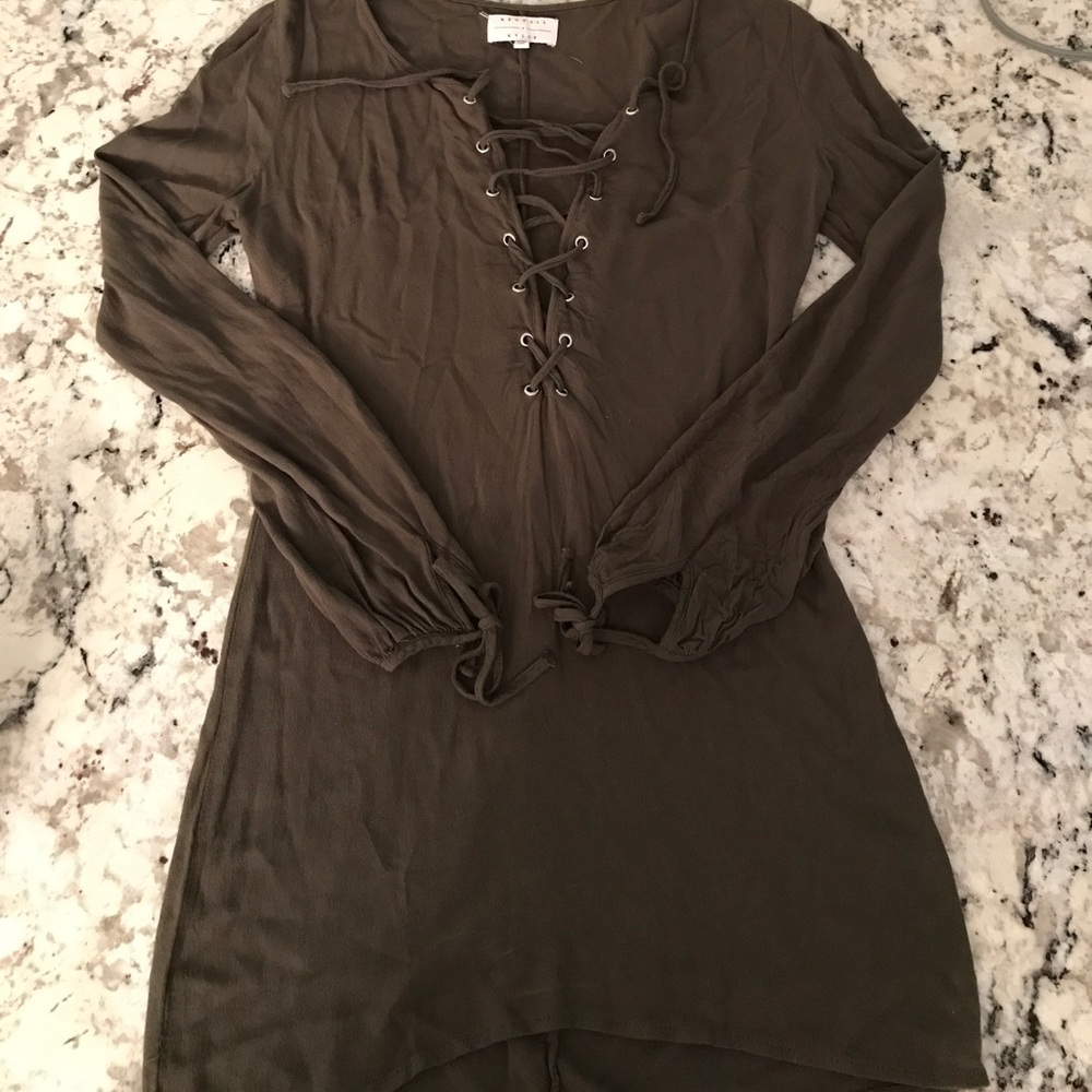 Dark army green Kendall+Kylie dress