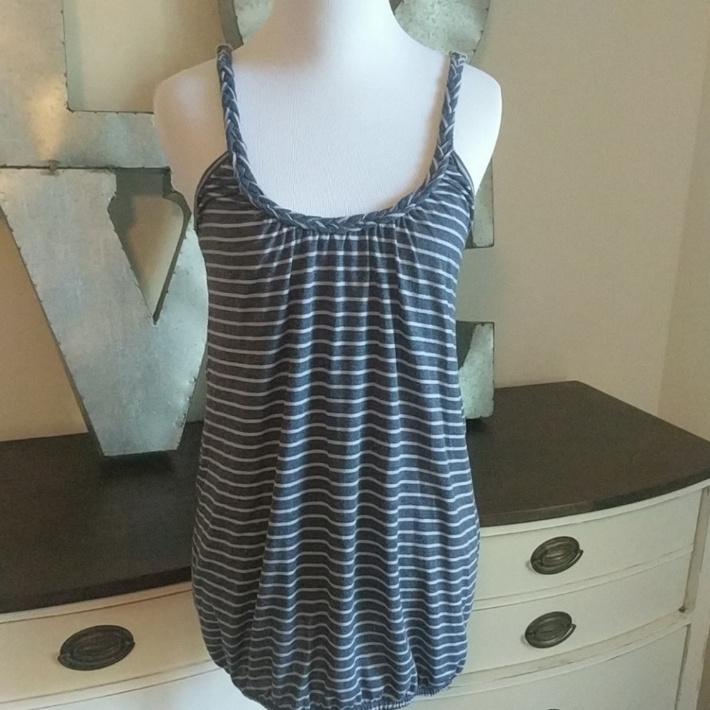 Striped tank with crotchet back