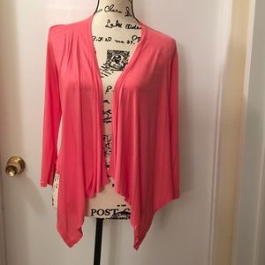 Salmon asymmetrical light weight jacket