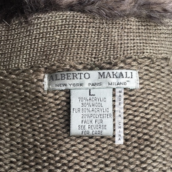 Alberto Makali faux fur acrylic/wool vest shaw - Picture 7 of 8