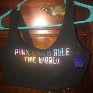BNWT VS PINK CROP SPORT BRA. SIZE LARGE