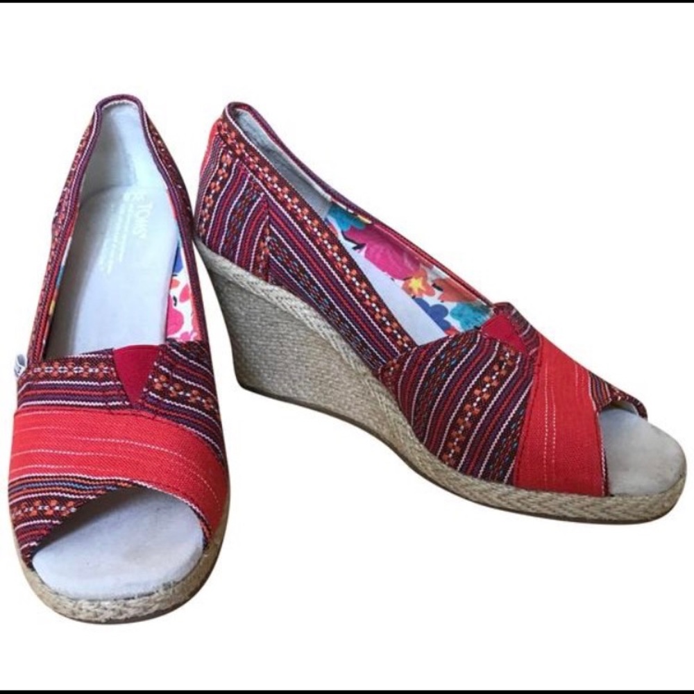 NEW • Toms Canvas Espadrille Wedge