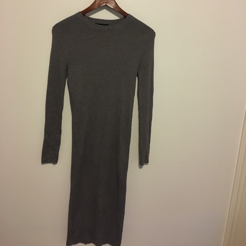 Grey midi sweater dress