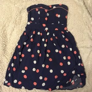 Poka Dot mini strapless dress