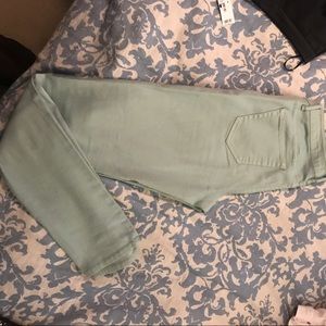 Light green skinny denim jeans