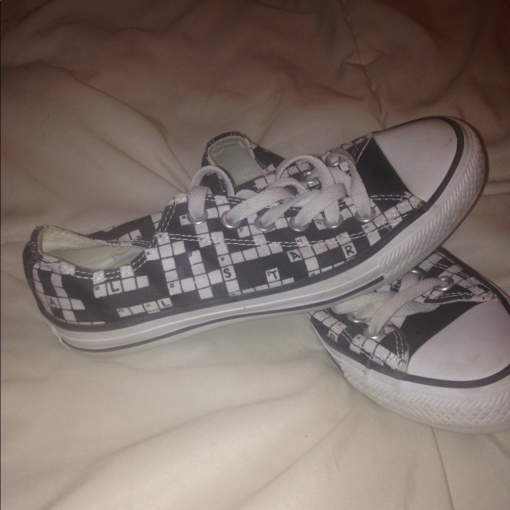 scrabble All Star Converse black&white women sz 7