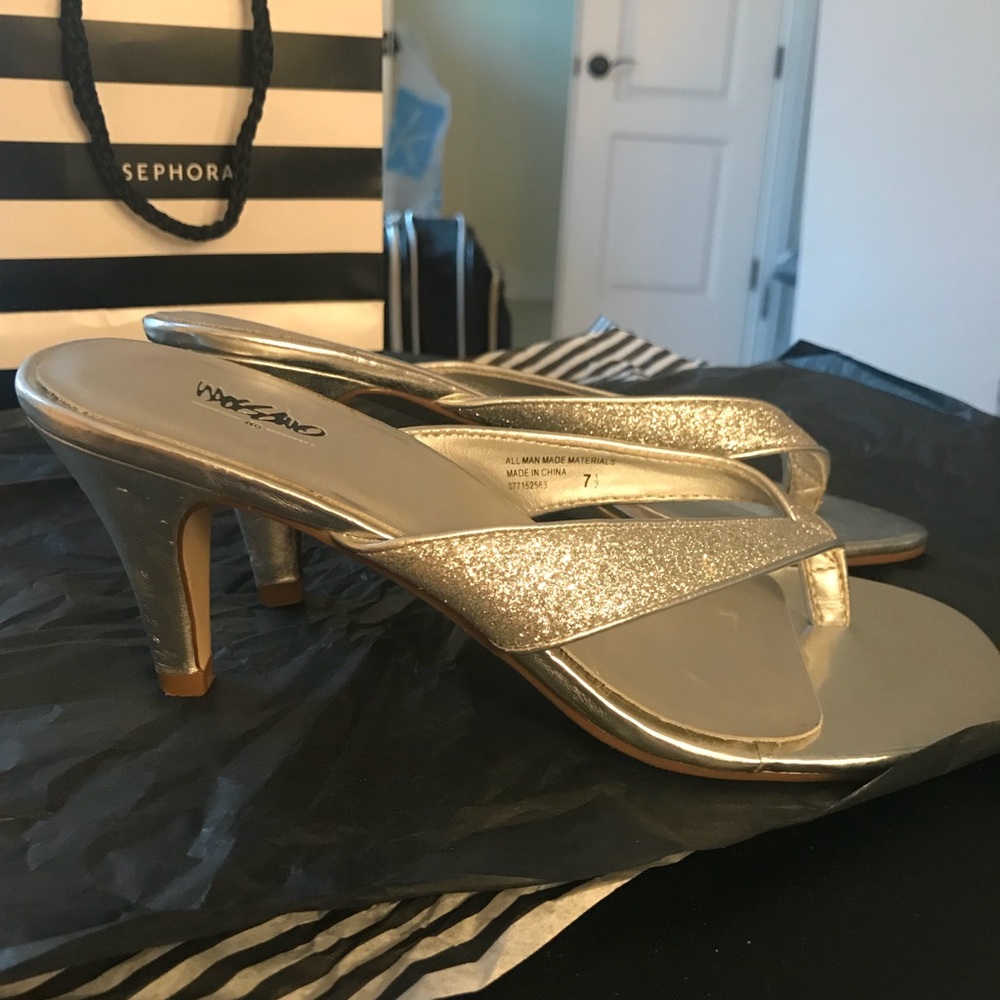 Mossimo Silver Glitter Sandals