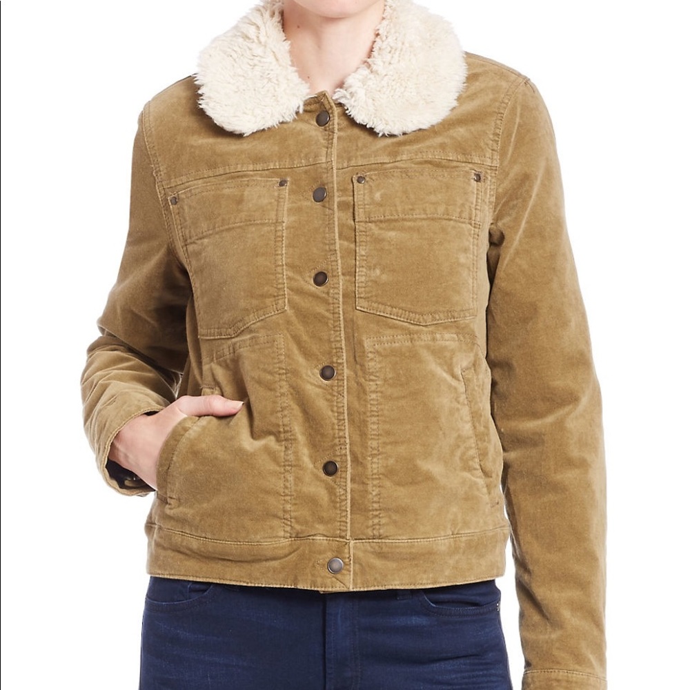 Free People Sherpa Trimmed Velvet Jacket