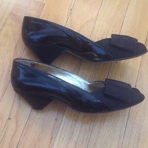 Vintage black bow heels