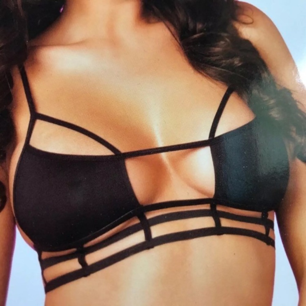 black cage bralette