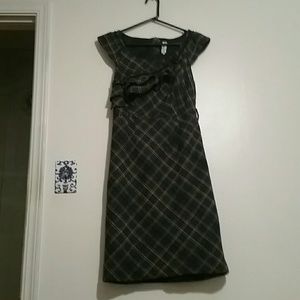 Floreat gray plaid ruffle dress