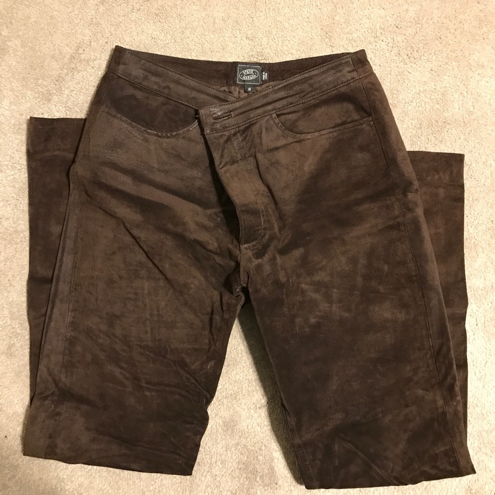Genuine brown suede leather pants Steve Madden