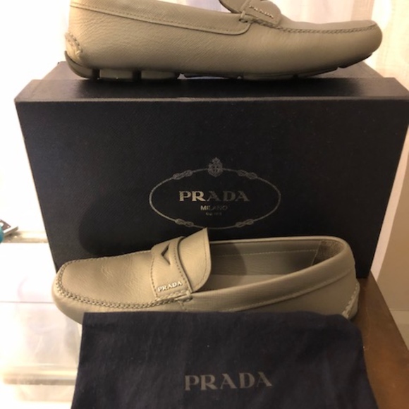 PRADA MEN\'S LEATHER LOAFERS MOCCASINS NEW SAFFIANO main image 7