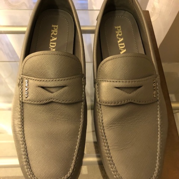PRADA MEN\'S LEATHER LOAFERS MOCCASINS NEW SAFFIANO main image 5