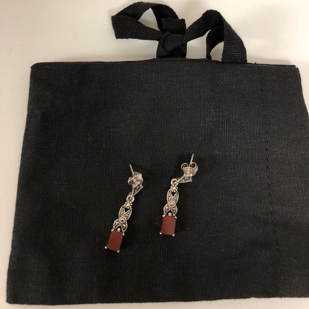 Red gem earrings