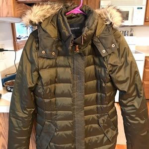 Lands end army green coat