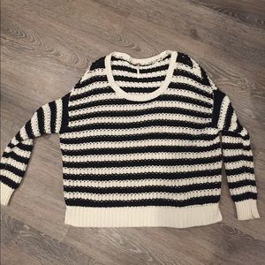 Free People black and white striped knot sweater