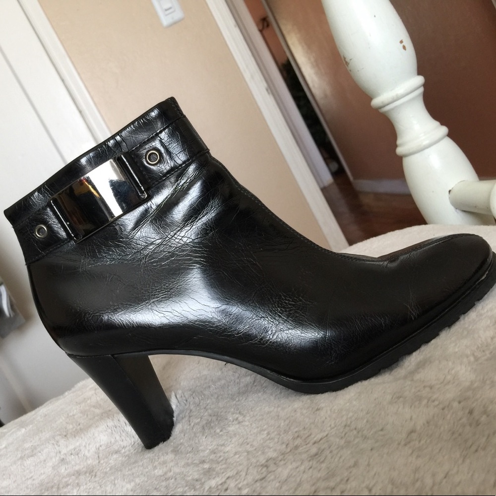 Frank’s Sarto ankle boots.