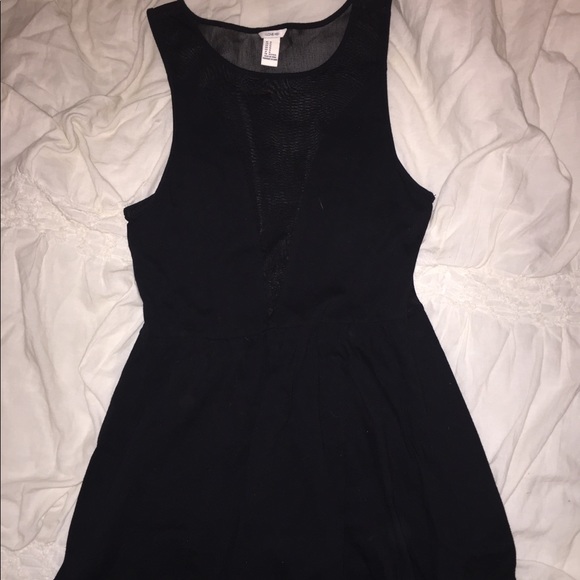 Black Knit Mesh Skater Dress - Picture 2 of 4