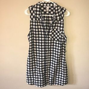 Forever 21 Black & White checkered shirt dress.