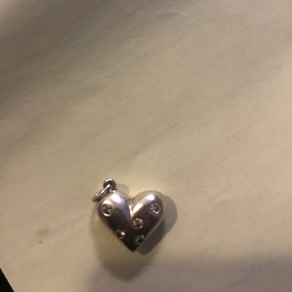 Tiffany sterling silver heart with diamonds