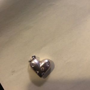 Tiffany sterling silver heart with diamonds