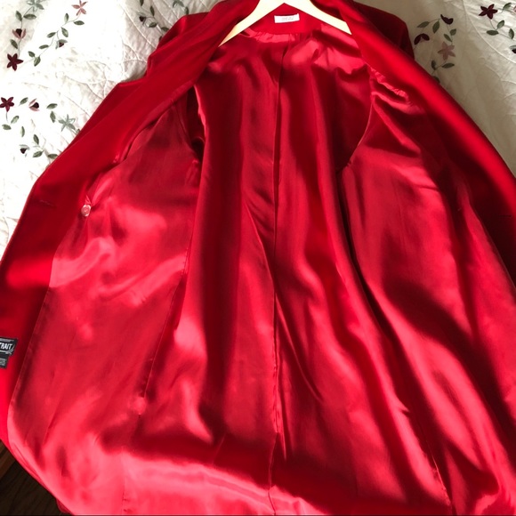 VINTAGE long red wool coat, like new! - Picture 4 of 6